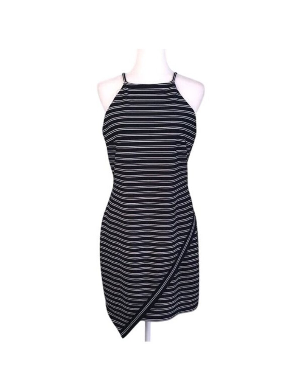 A BYER High Neck Striped Dress - L